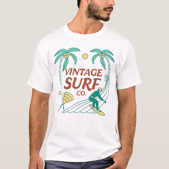 Camiseta Vintage Surf Co. com Design Retro (Frente)