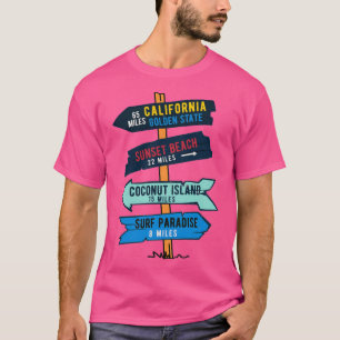 Camiseta Vintage Surf Sticker California Beach Wood Sinal