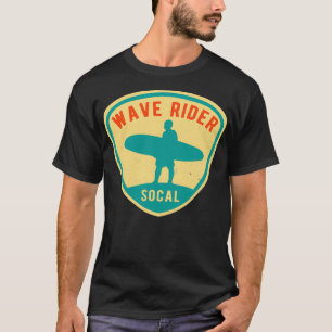 Camiseta Vintage Surf Sticker Wave Rider California Surfing