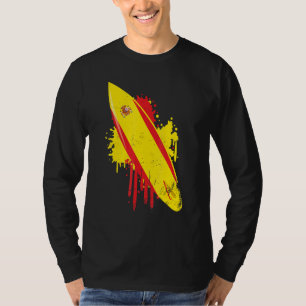 Camiseta Vintage surfboard com sinalizador de Espanha - Sur