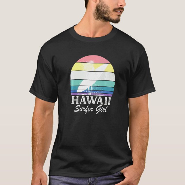 Camiseta Vintage Surfer Girl Retro (Frente)