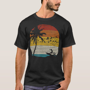Camiseta Vintage Surfer Island Sunset Retro Surfing Beach S
