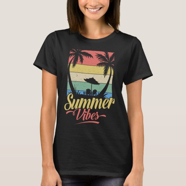 Camiseta Vintage Surfer Retro Surfing Beach Summer Vacation (Frente)