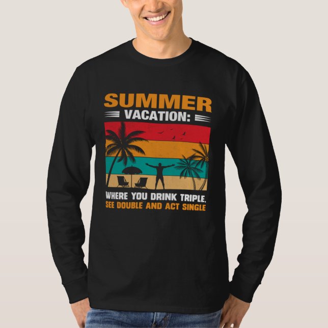 Camiseta Vintage Surfer Retro Surfing Beach Summer Vacation (Frente)