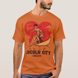 Camiseta Vintage Surfing Youll Love Lincoln City Oregon Ret