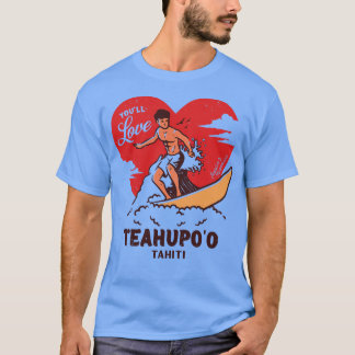 Camiseta Vintage Surfing Youll Love Teahupoo Tahiti Retro S