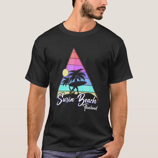 Camiseta Vintage Surin Beach Tailândia Surfing (Frente)
