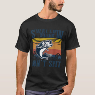 Camiseta Vintage Swallow Baby Donn Cuspa Engraçada Pescador