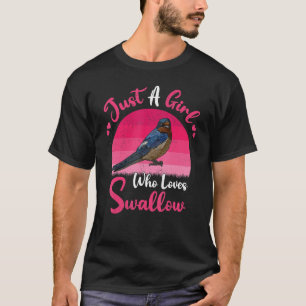 Camiseta Vintage Swallow Bird Apenas Uma Rapariga Que Adora