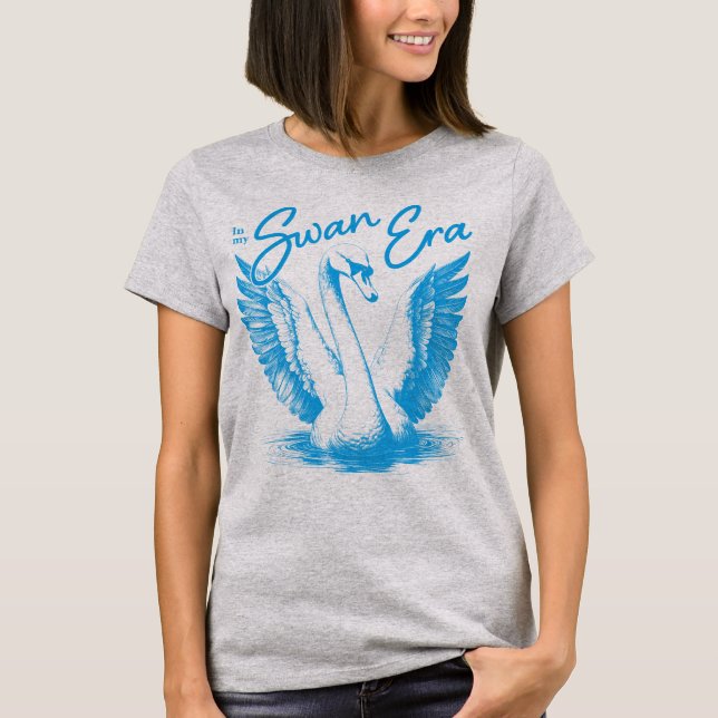 Camiseta Vintage Swan Era Blue Impressão (Frente)
