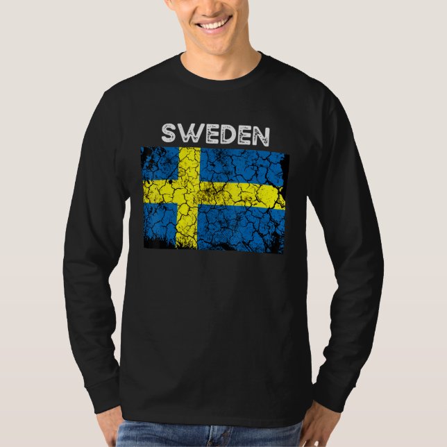 Camiseta Vintage Sweden Flag Swedish Men Women (Frente)