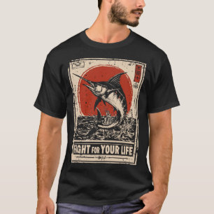 Camiseta Vintage Swordfish Retrato do Guerreiro Oceano