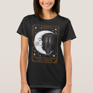 Camiseta Vintage Tarot Card Crescent Moon Stars Egípcia Bl
