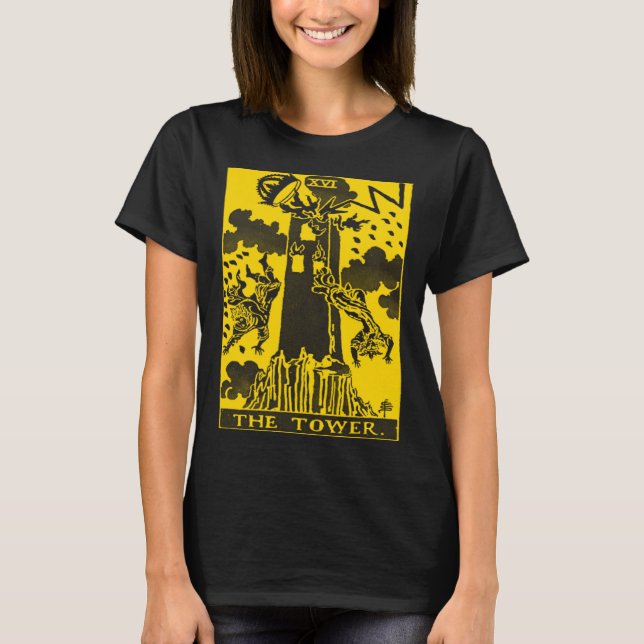 CAMISETA VINTAGE TAROT CARD THE TOWER (Frente)