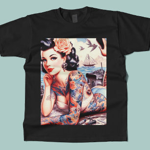 Camiseta Vintage Tattoo Old School Girl