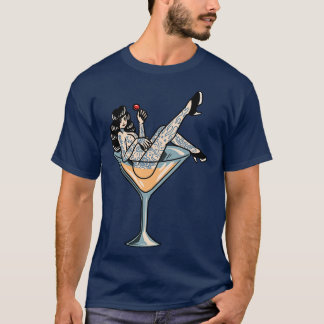 Camiseta Vintage Tattoooooy Sentada em um Vidro Martini
