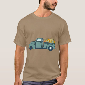 Camiseta Vintage Teal Fall Truck Autumn Aesthetic Hello Pum