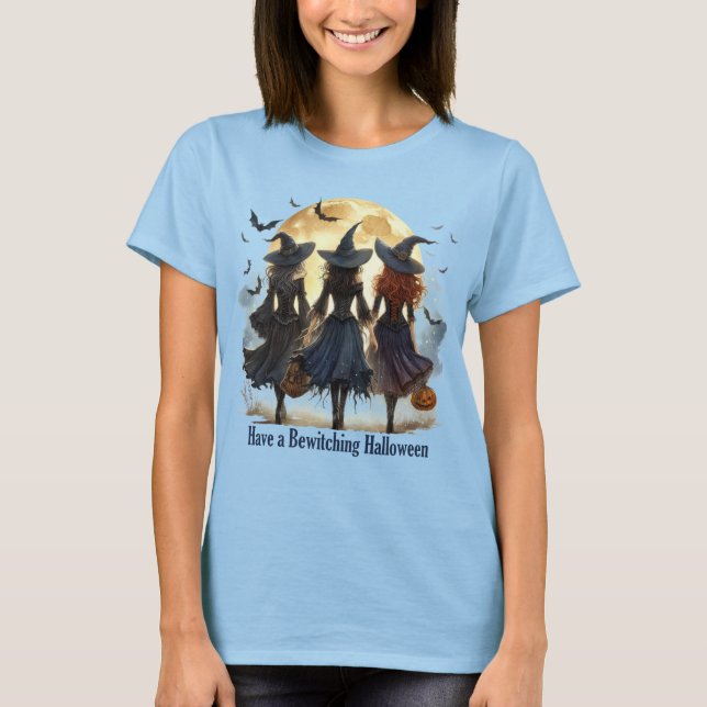 Camiseta Vintage Tenha um Halloween Enfeitiçante (Frente)