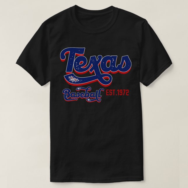 Camiseta Vintage Texas Baseball Est 1972 Lover Baseball (Frente do Design)
