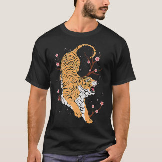 Camiseta Vintage Tiger Japonês Tradicional Asian Trabalho d