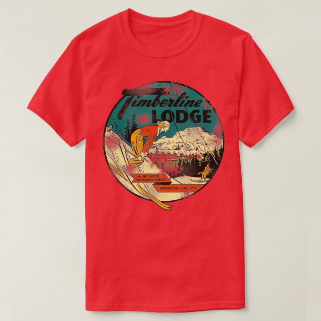 Camiseta Vintage Timberline Lodge Mt Hood (Frente do Design)
