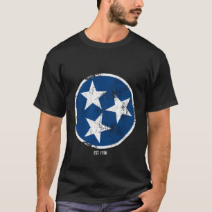 Camiseta Vintage Tn Flag White Blue Tennessee State Flag Es