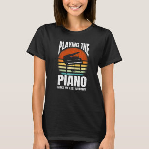 Camiseta Vintage Tocando Piano Me Faz Menos Assassinato Ret