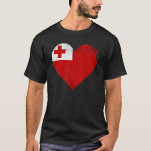 Camiseta Vintage Tonga Flag Heart For Tongan