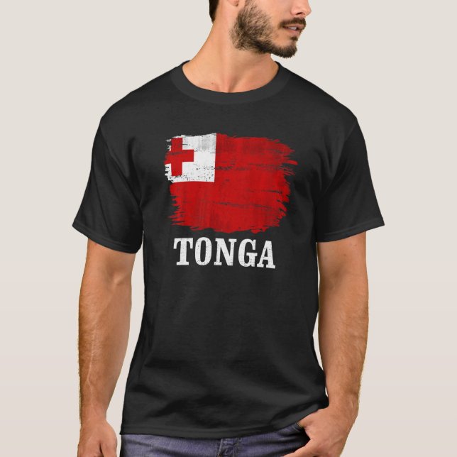 Camiseta Vintage Tonga Flag Para Tongan (Frente)