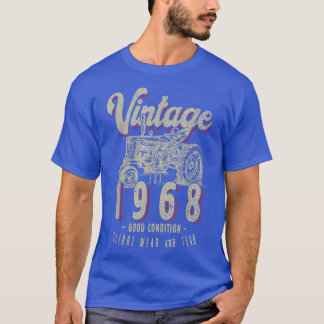 Camiseta Vintage Tractor Farmer Birthday Born In 1968 & Est