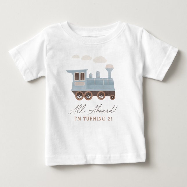 Camiseta Vintage Train Festa de aniversário (Frente)