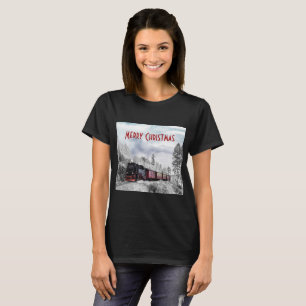 Camiseta Vintage Train Winter Christmas Cena