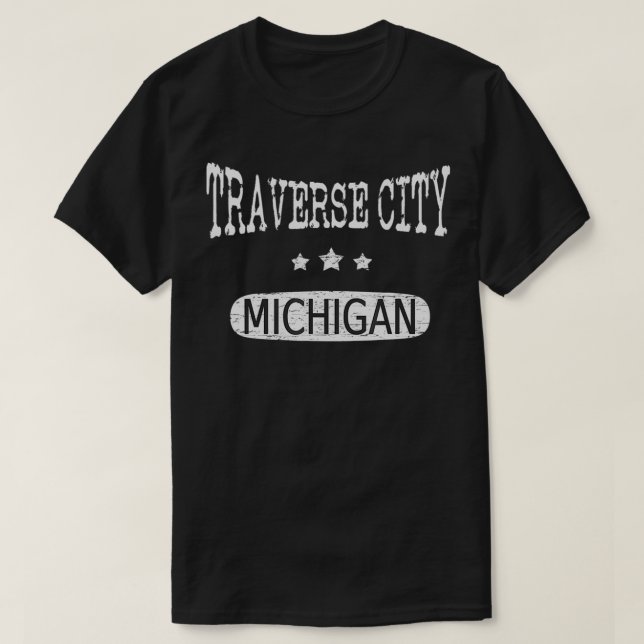 Camiseta Vintage Traverse City Michigan (Frente do Design)