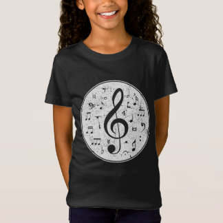 Camiseta Vintage Treble Clef Music Notes Design