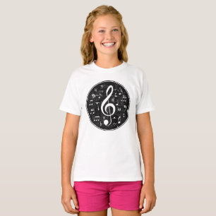 Camiseta Vintage Treble Clef Music Notes Trabalho de arte