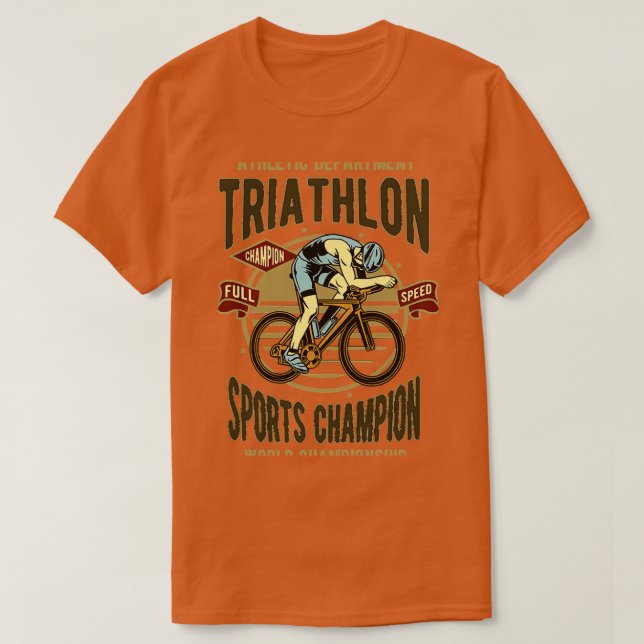 Camiseta Vintage Triathlon Champion (Frente do Design)