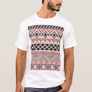 Camiseta Vintage tribal asteca, padrão étnico.