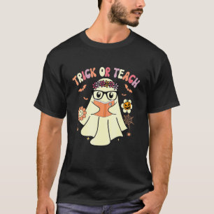 Camiseta Vintage Trick Ou Ensina Engraçado Professor Fantas
