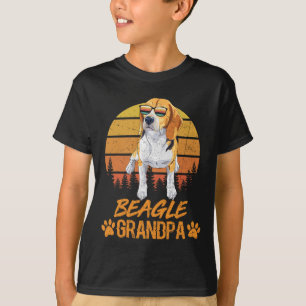 Camiseta Vintage Tricolor Beagle Dog Avô Paw Pai Padre