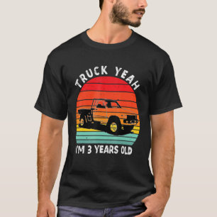 Camiseta Vintage Truck Sim, tenho 3 anos de idade no aniver