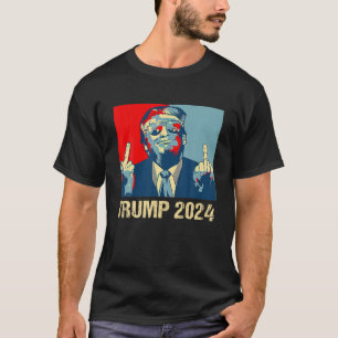 Camiseta Vintage Trump 2024 Middle Finger Eu estarei de vol