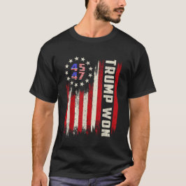 Camiseta Vintage Trump venceu 45 47 Presidente Trump USA Fl