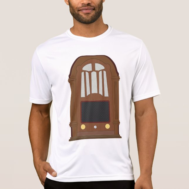 Camiseta Vintage Tube Radio Antique Wooden Stereo (Frente)