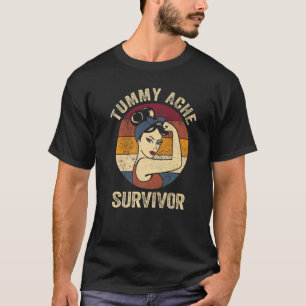 Camiseta Vintage Tummy Ache Survive Men Mulheres IBS Stomac