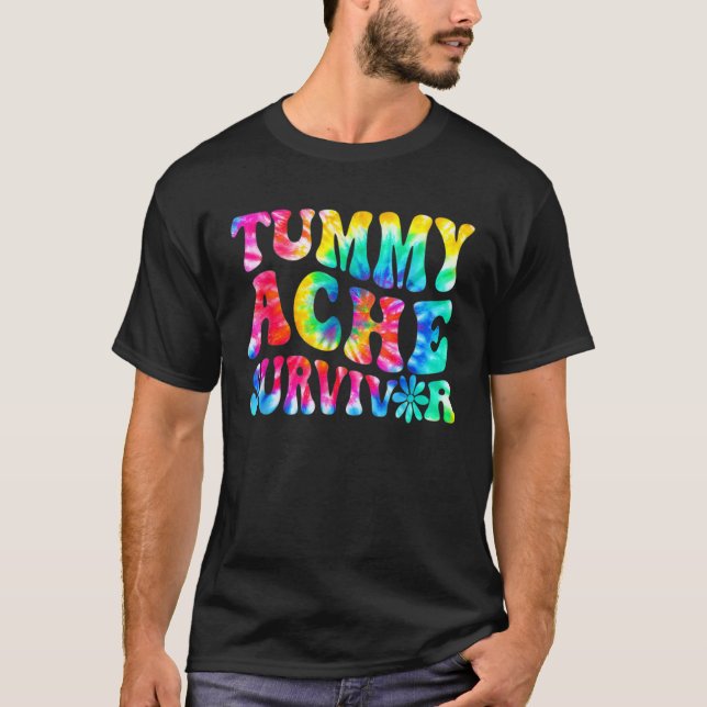 Camiseta Vintage Tummy Ache Survivor Stomachache (Frente)