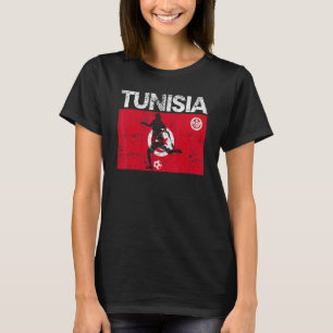 Camiseta Vintage Tunísia: Bandeira Do Jogador De Futebol