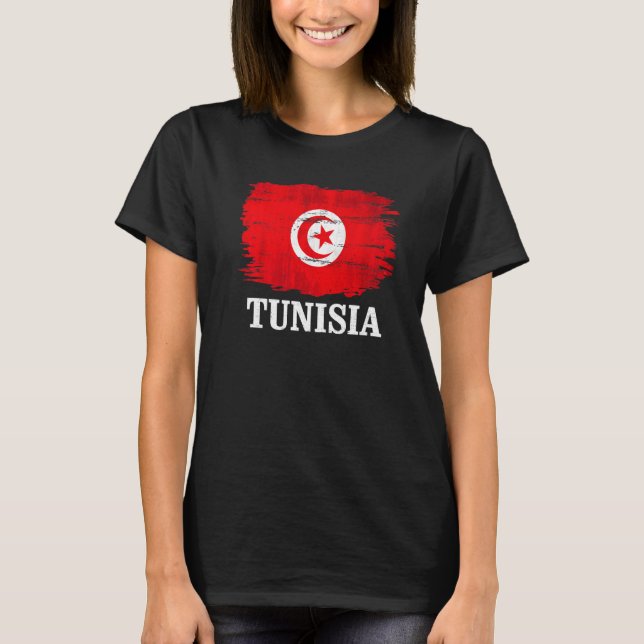 Camiseta Vintage Tunisia Flag For Tunisian (Frente)