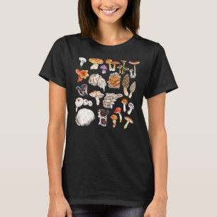 Camiseta Vintage Types Of Mushroom Botanical Mushroom