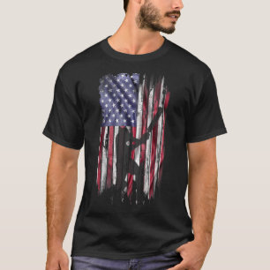 Camiseta Vintage, U.A., American Flag Cricket Player Team S