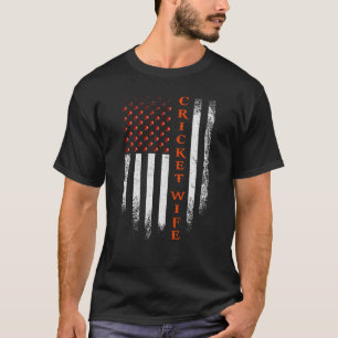 Camiseta Vintage U.A. Americana Bandeira Esposa de Críquete